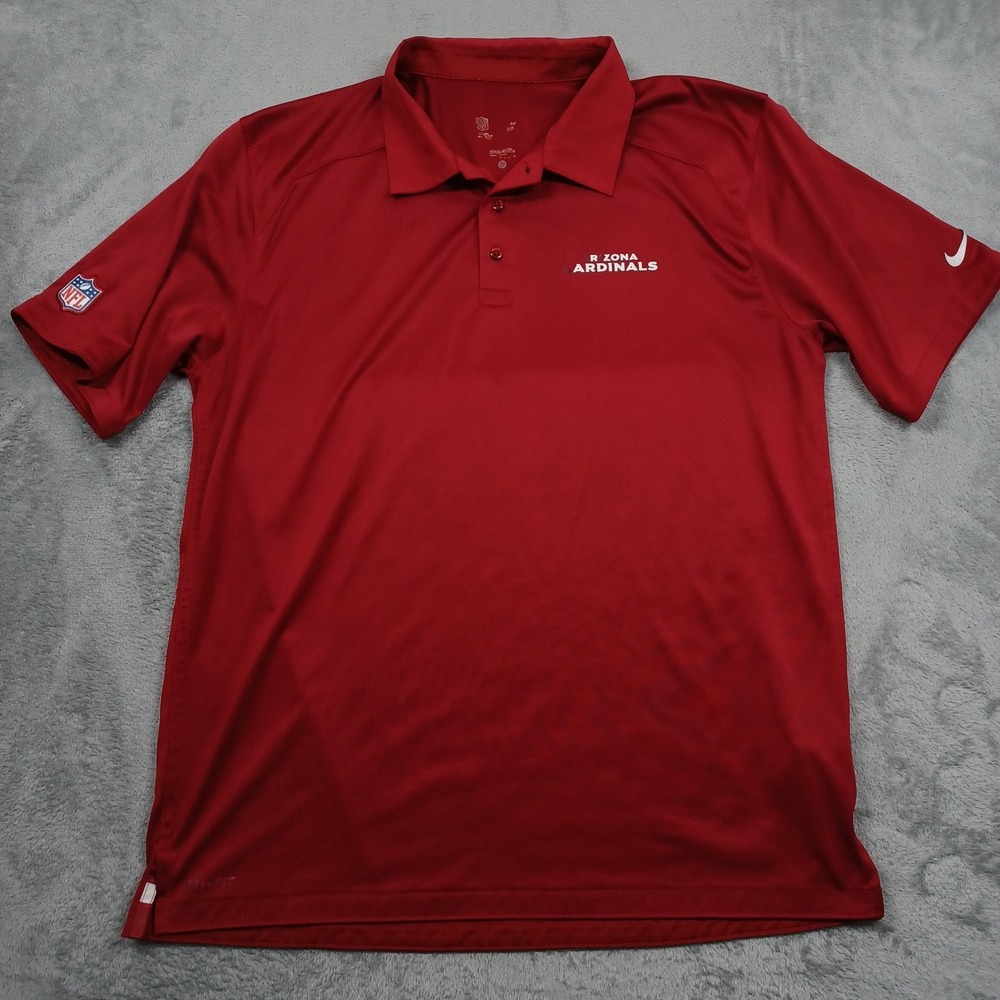 Arizona Cardinals Polo Shirt Mens Large Red NFL Nike Casual